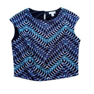 Bisou Bisou blue Crop Tank Top Size Medium NEW NWOT